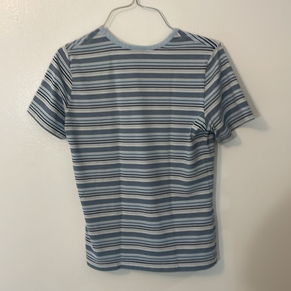 Classic Blues by Wrangler striped blue & black medium t shirt with pocket - Picture 4 of 5